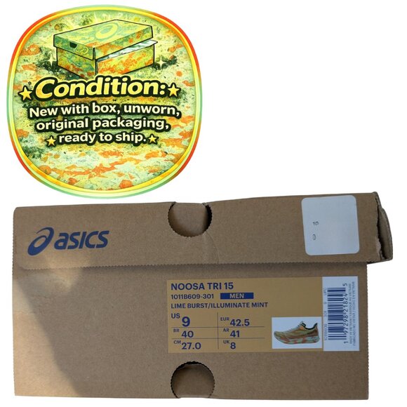 ASICS Noosa Tri 15 1011B609-301 Lime Burst/Illuminate Mint Men’s 9 NIB main image 4